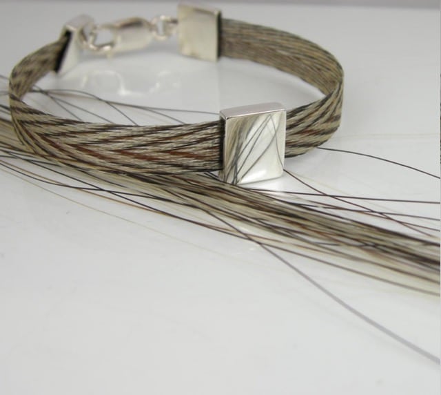 Woven Ribbon Bracelet made from horse tail hair